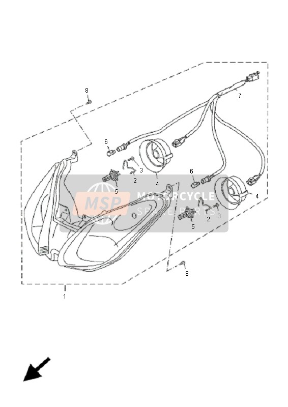 Yamaha YP125R X-MAX 2007 Faro para un 2007 Yamaha YP125R X-MAX